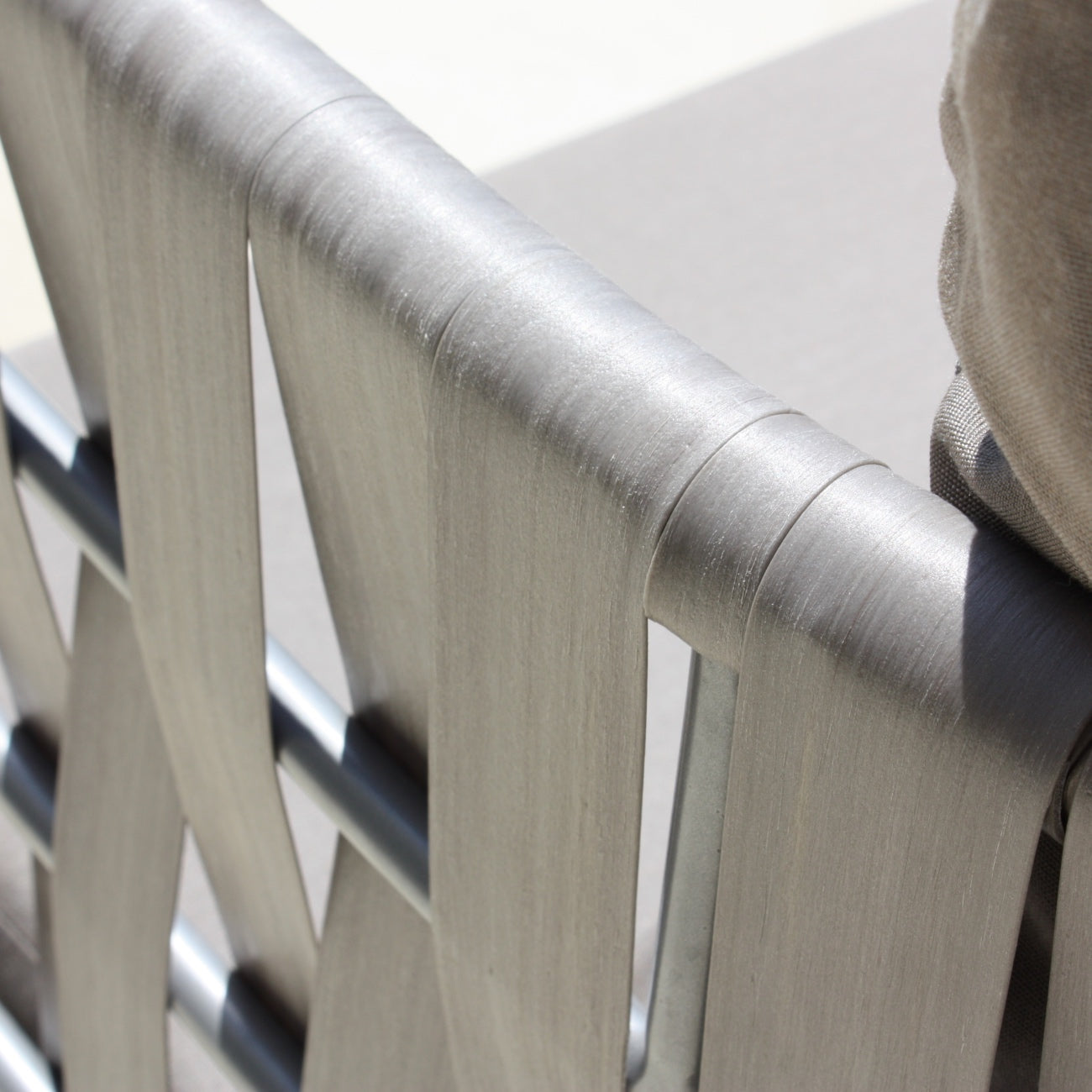 Strips Silver Walnut Round Side Table - PadioLiving - Strips Silver Walnut Round Side Table - Outdoor Side Table - PadioLiving