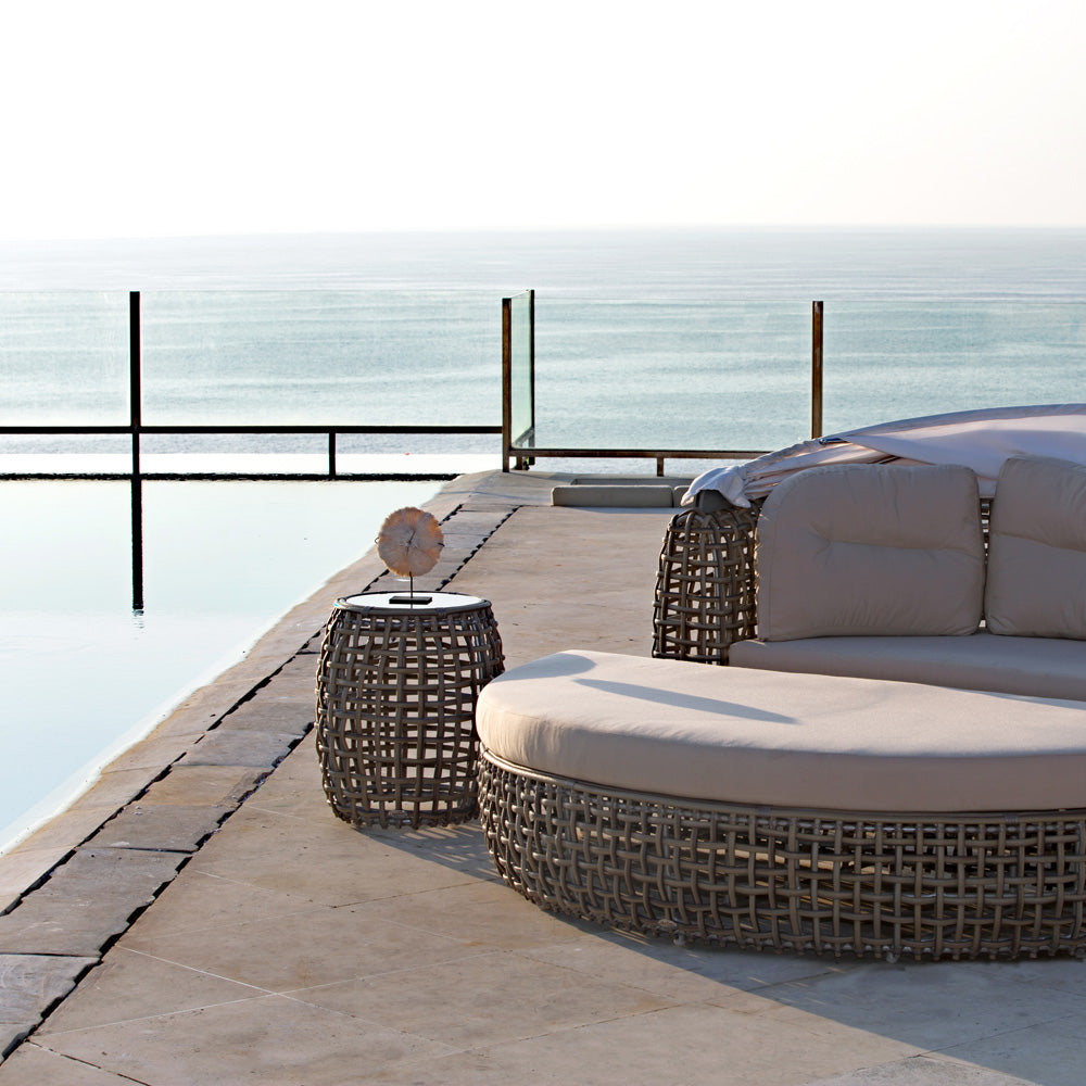Dynasty Kubu Mushroom Square Side Table - PadioLiving - Dynasty Kubu Mushroom Square Side Table - Outdoor Side Table - PadioLiving
