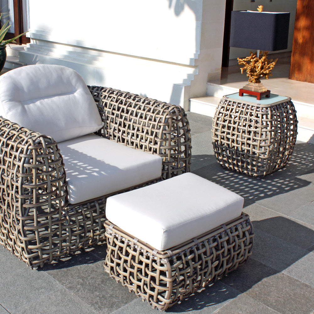 Dynasty Kubu Mushroom Square Side Table - PadioLiving - Dynasty Kubu Mushroom Square Side Table - Outdoor Side Table - PadioLiving
