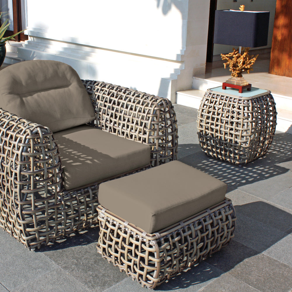 Dynasty Kubu Mushroom Square Side Table - PadioLiving - Dynasty Kubu Mushroom Square Side Table - Outdoor Side Table - PadioLiving
