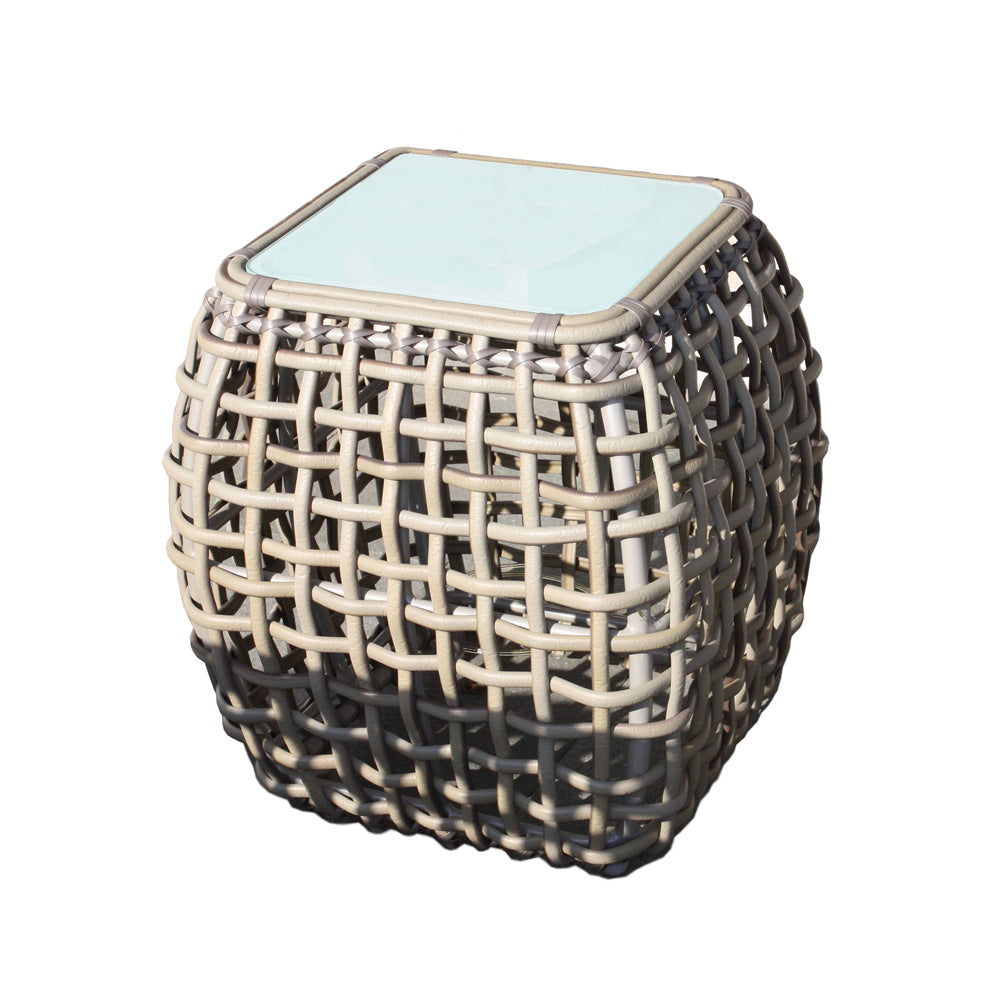 Dynasty Kubu Mushroom Square Side Table - PadioLiving - Dynasty Kubu Mushroom Square Side Table - Outdoor Side Table - PadioLiving