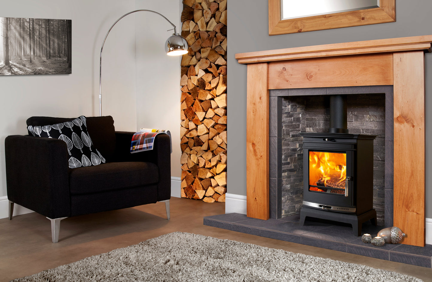 Portway Rochester Multifuel/Log Burner Stove Fireplace