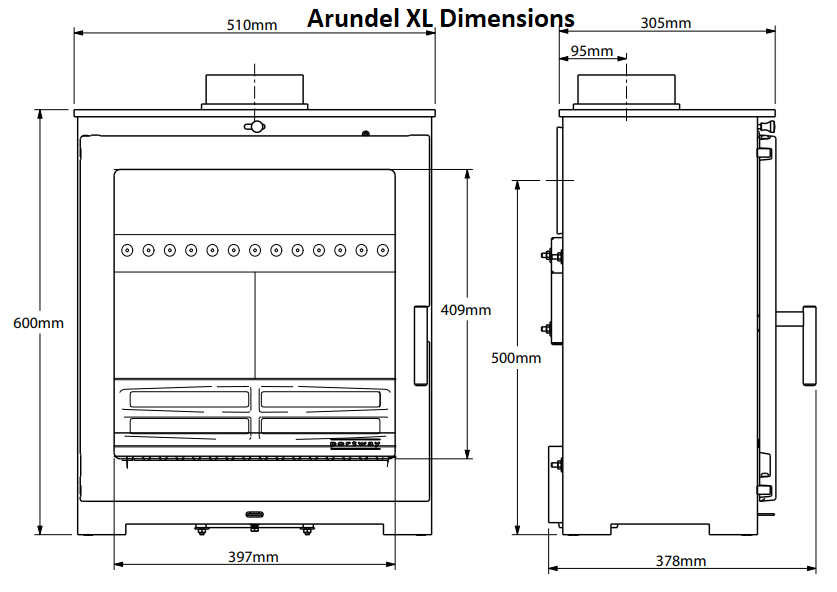 Portway Arundel XL Multifuel/Log Burner Stove Fireplace