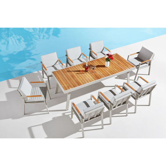 Nofi 8 Seat Dining Set - PadioLiving - Nofi 8 Seat Dining Set - Outdoor Dining Set - PadioLiving