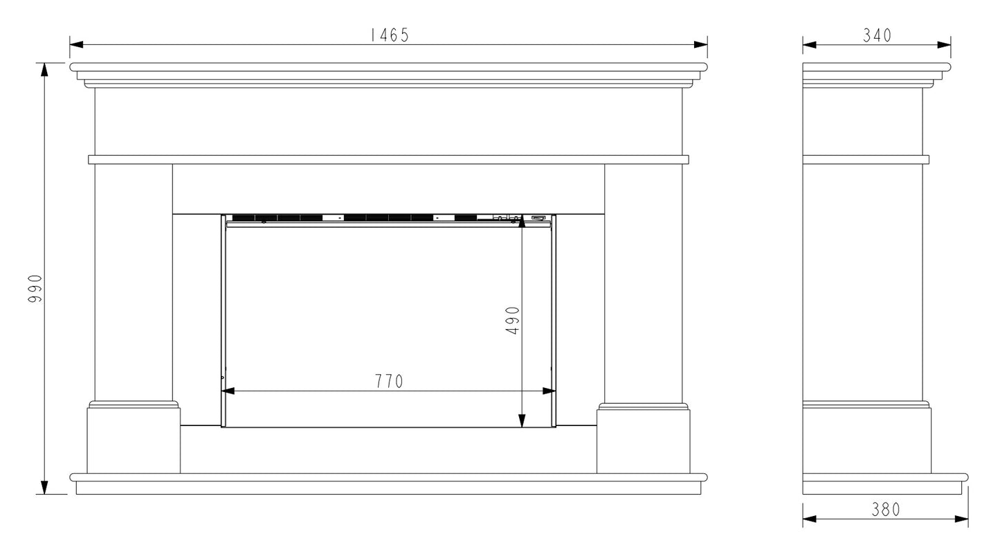 Celsi Ultiflame VR Adour Aleesia Illumia Electric Fireplace Suite - Smooth White - PadioLiving - Celsi Ultiflame VR Adour Aleesia Illumia Electric Fireplace Suite - Smooth White - Electric Fires - PadioLiving