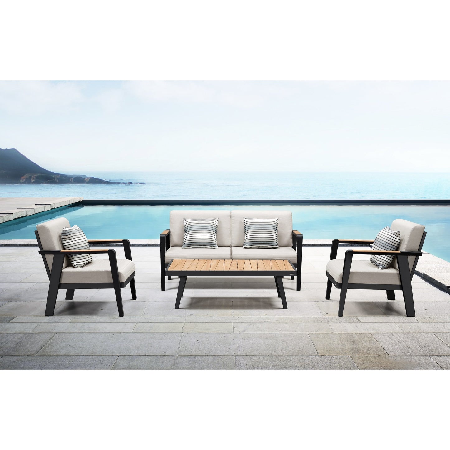 Emoti Double Sofa & Coffee Table Set - PadioLiving - Emoti Double Sofa & Coffee Table Set - Outdoor Sofa and Coffee Table Set - PadioLiving