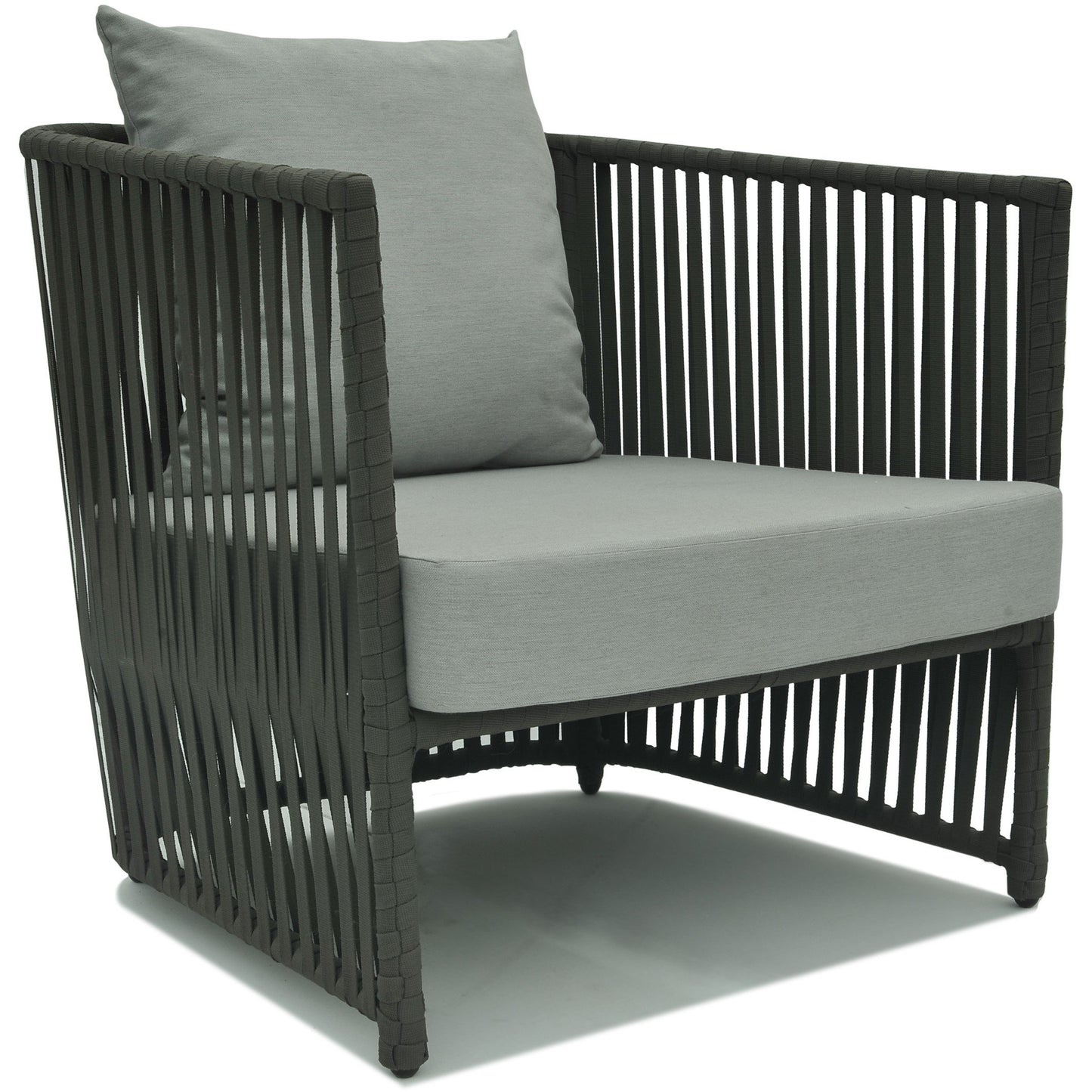 Milano Arm Chair - PadioLiving - Milano Arm Chair - Outdoor Arm Chair - Dark Grey 21mm Strap - Panama Cloud (£881) - PadioLiving