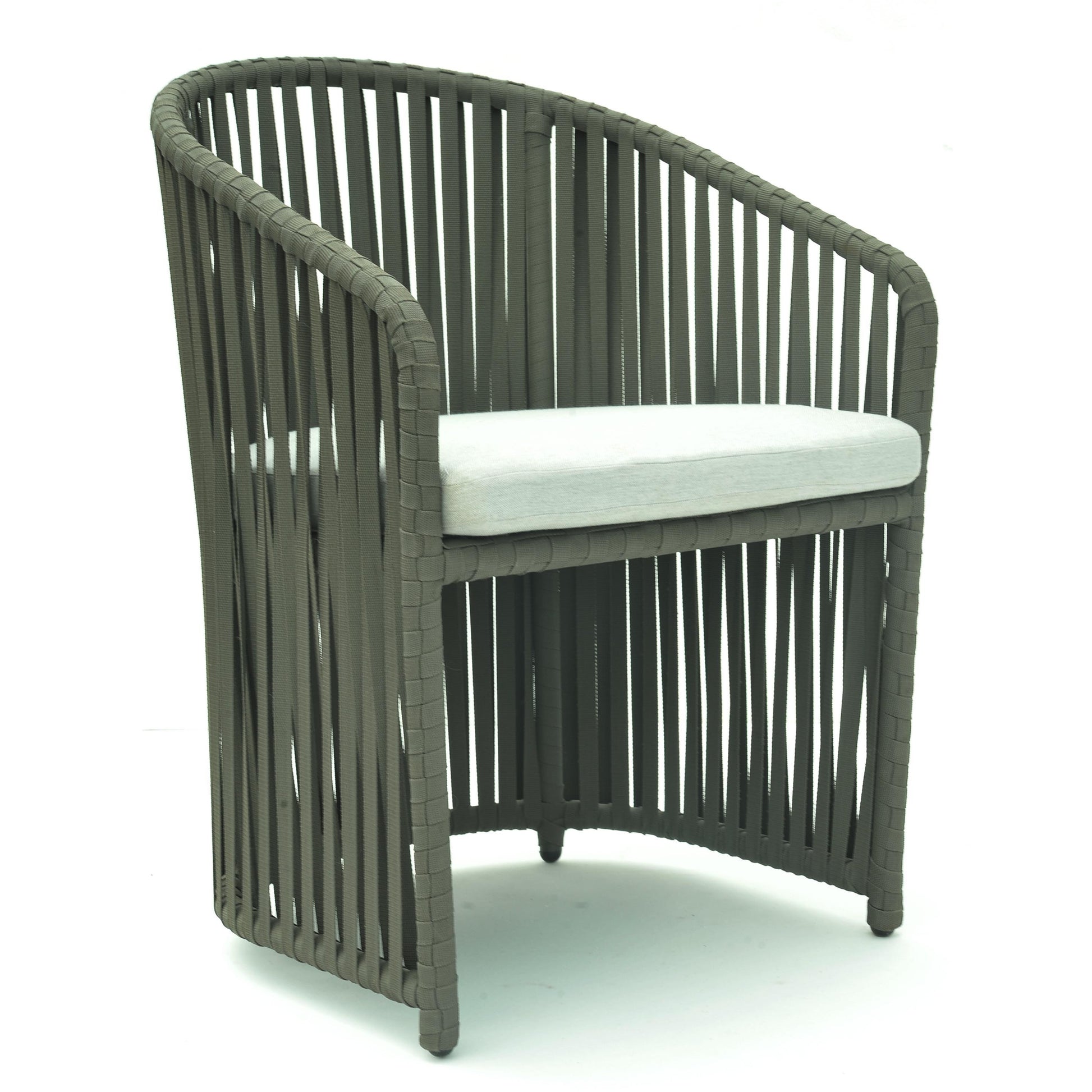 Milano Dining Chair - PadioLiving - Milano Dining Chair - Outdoor Dining Chair - Dark Grey 21mm Strap - Panama Cloud (£463) - PadioLiving