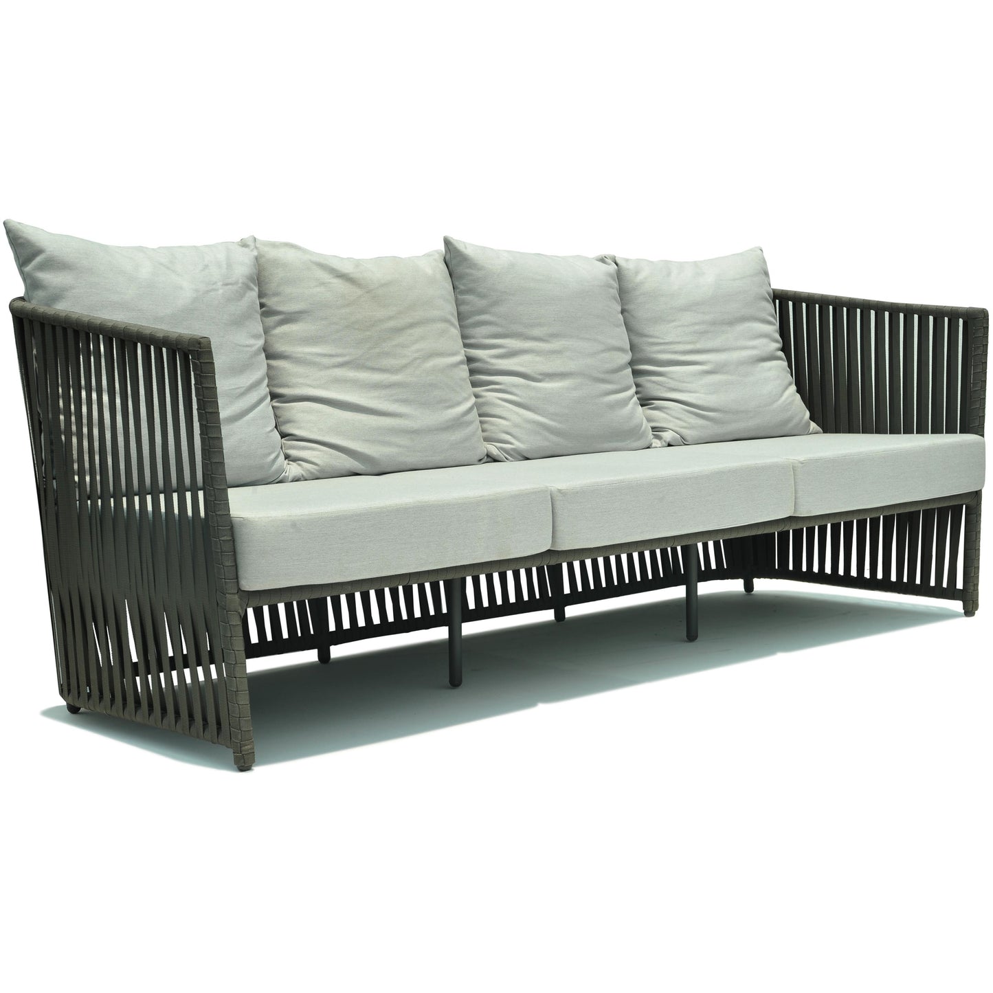 Milano Sofa - PadioLiving - Milano Sofa - Outdoor Sofa - Dark Grey 21mm Strap - Panama Cloud (£2279) - PadioLiving
