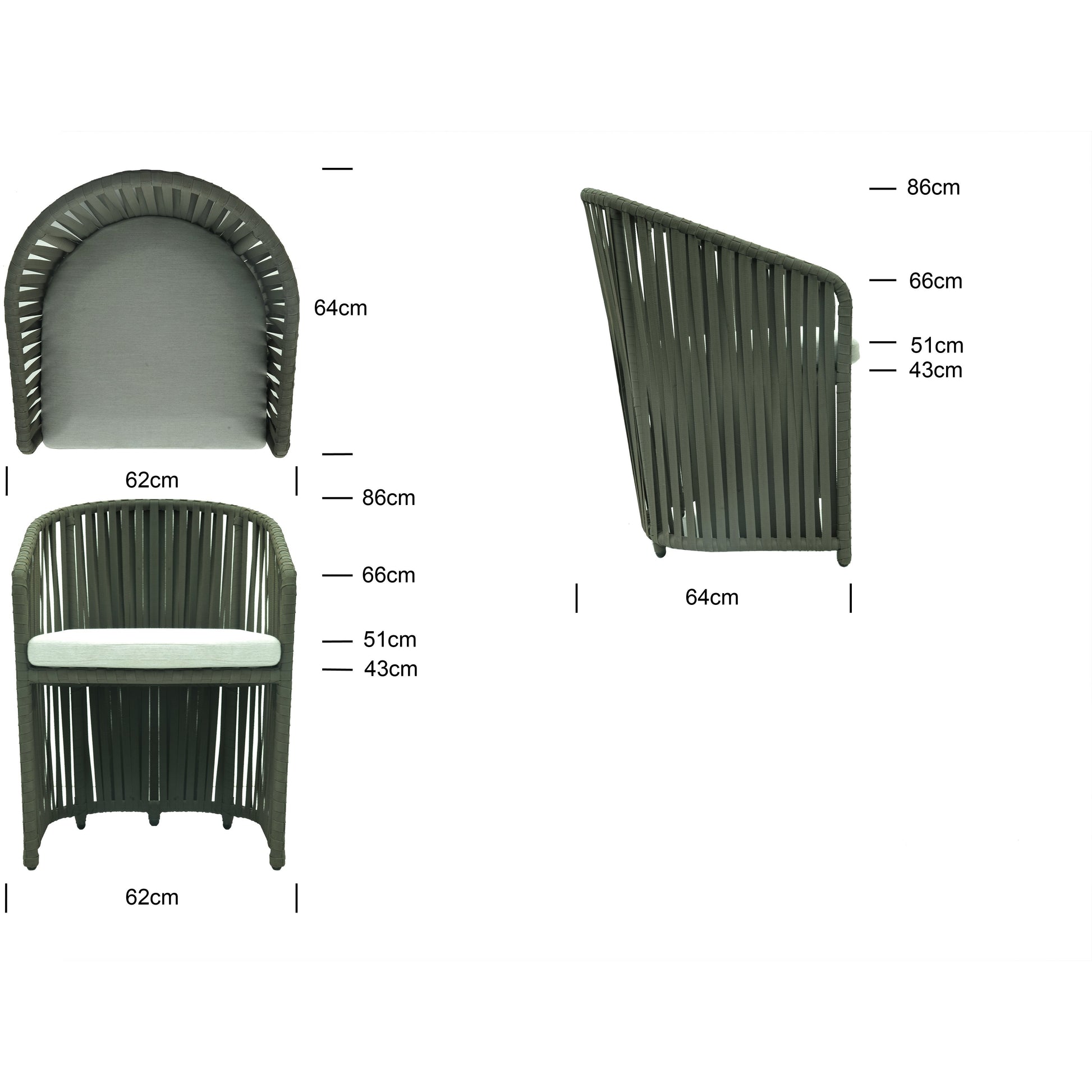 Milano Dining Chair - PadioLiving - Milano Dining Chair - Outdoor Dining Chair - PadioLiving