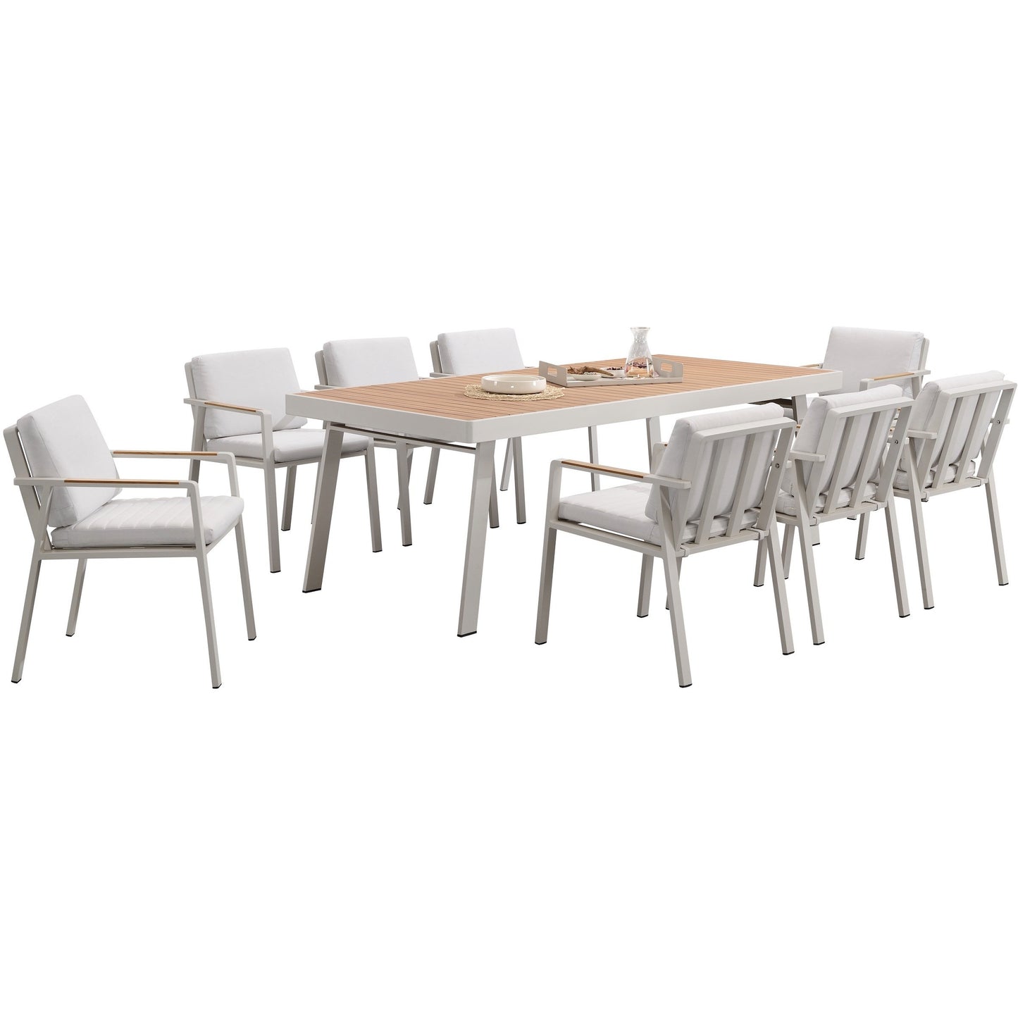 Nofi 8 Seat Dining Set - PadioLiving - Nofi 8 Seat Dining Set - Outdoor Dining Set - PadioLiving