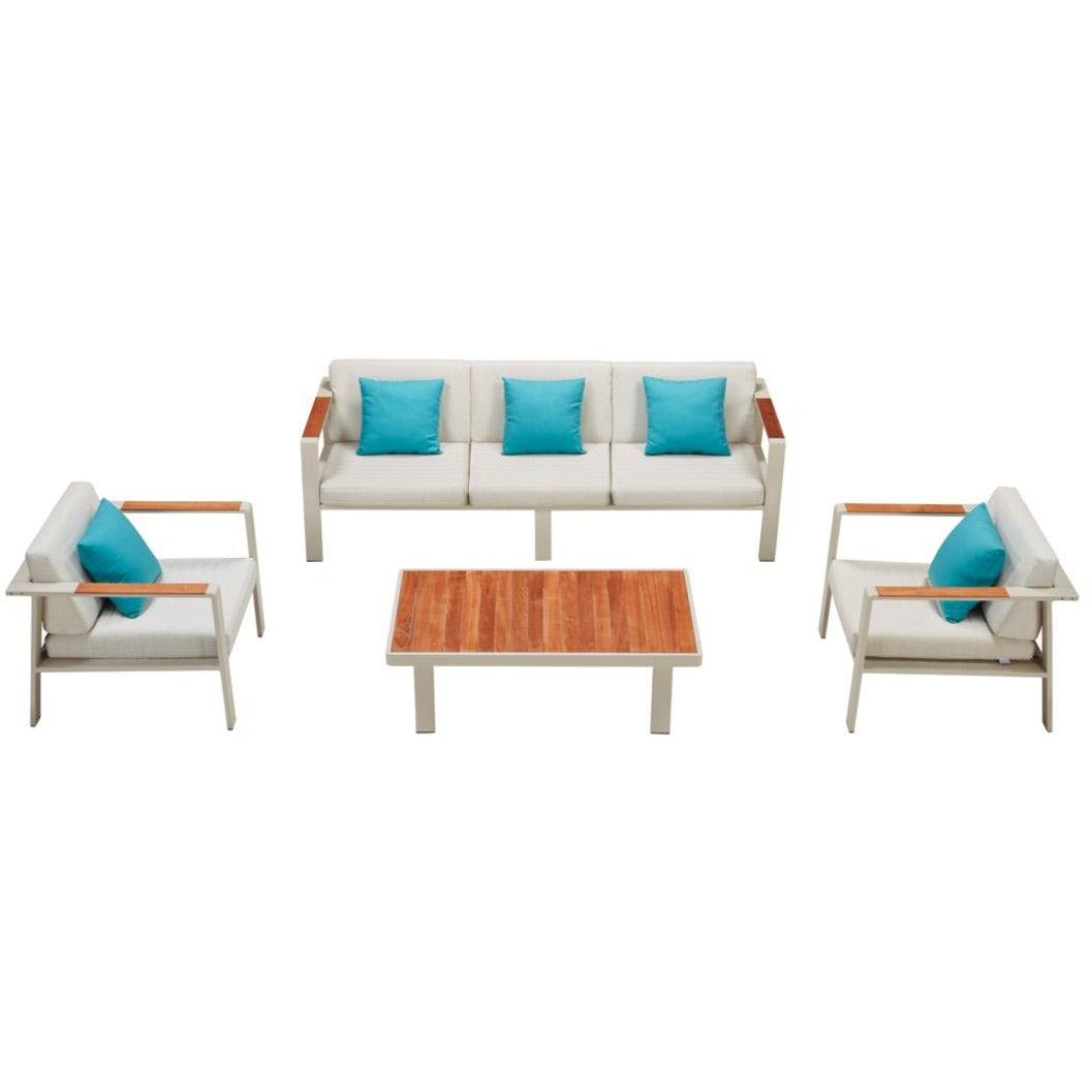Nofi Triple Seat Sofa & Coffee Table Set - PadioLiving - Nofi Triple Seat Sofa & Coffee Table Set - Outdoor Sofa and Coffee Table Set - PadioLiving