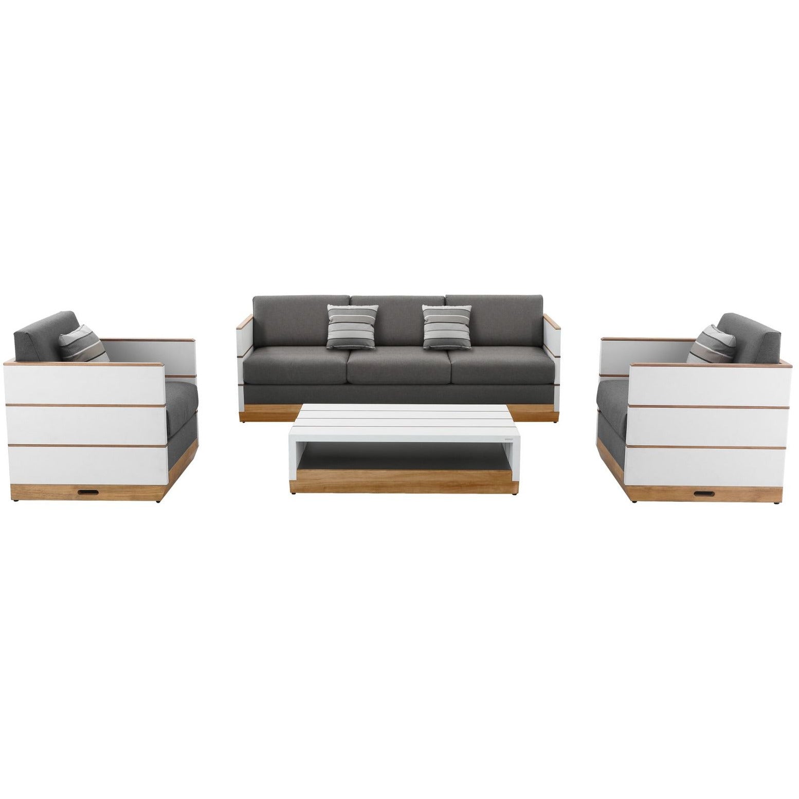 Nutt Triple Sofa & Coffee Table Set - PadioLiving - Nutt Triple Sofa & Coffee Table Set - Outdoor Sofa and Coffee Table Set - PadioLiving