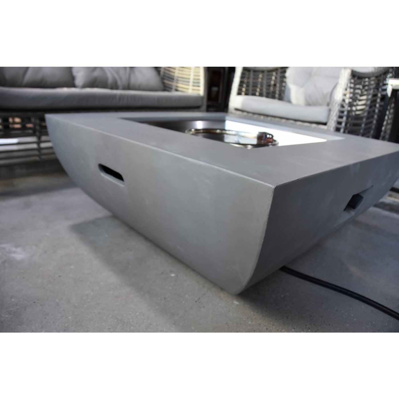 Elementi Westport Fire Pit for Liquid Propane Gas or Natural Gas in Light Grey (Includes PVC Cover) - PadioLiving - Elementi Westport Fire Pit for Liquid Propane Gas or Natural Gas in Light Grey (Includes PVC Cover) - Fire Pit - PadioLiving