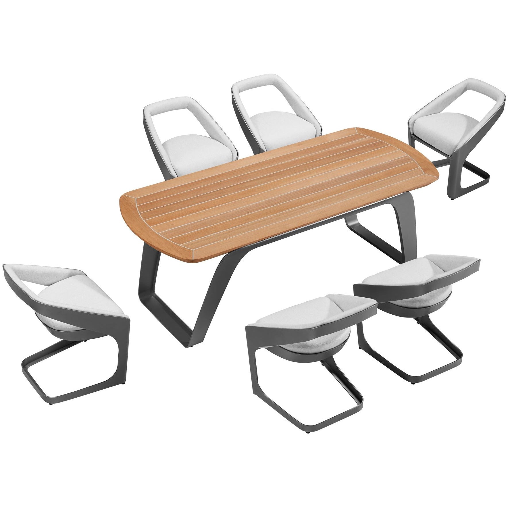 Onda 6 Seat Dining Set - PadioLiving - Onda 6 Seat Dining Set - Outdoor Dining Set - PadioLiving