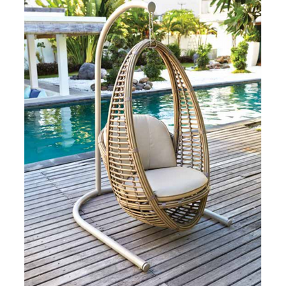 Heri Hanging Chair - PadioLiving - Heri Hanging Chair - Outdoor Hanging Chair - Kubu Mushroom 15 mm Weave- Optik (£2403) - PadioLiving