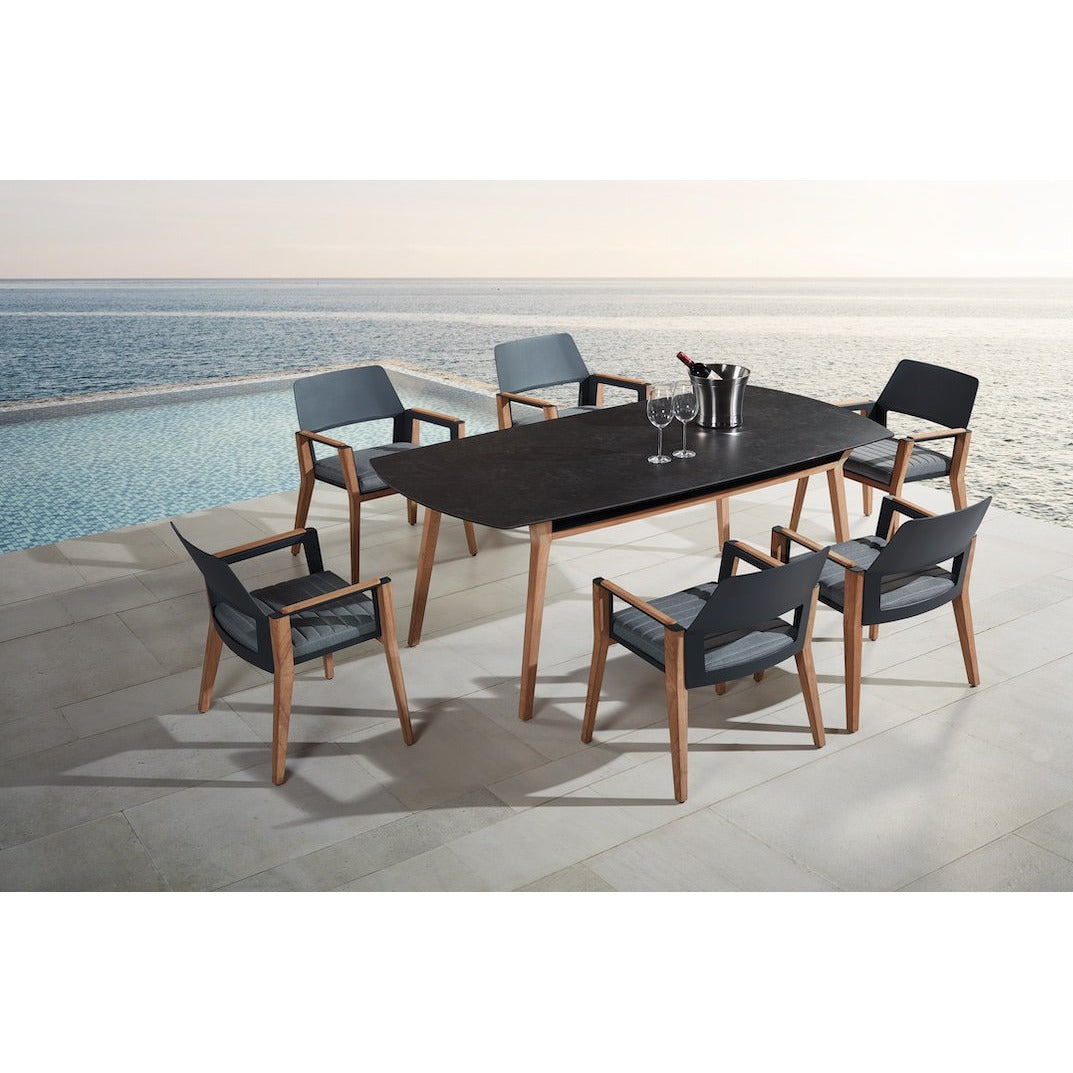 Sheldon 6 Seat Dining Set - PadioLiving - Sheldon 6 Seat Dining Set - Outdoor Dining Set - Black - PadioLiving