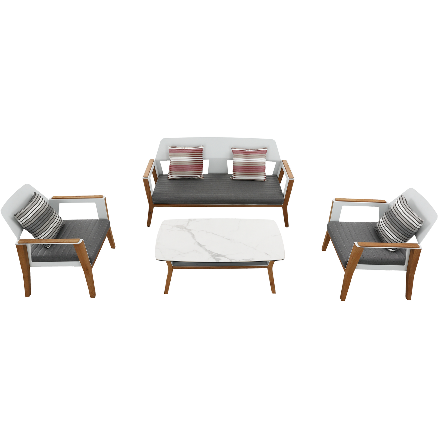 Sheldon 2 Seat Sofa & Coffee Table Set - PadioLiving - Sheldon 2 Seat Sofa & Coffee Table Set - Outdoor Sofa and Coffee Table Set - PadioLiving