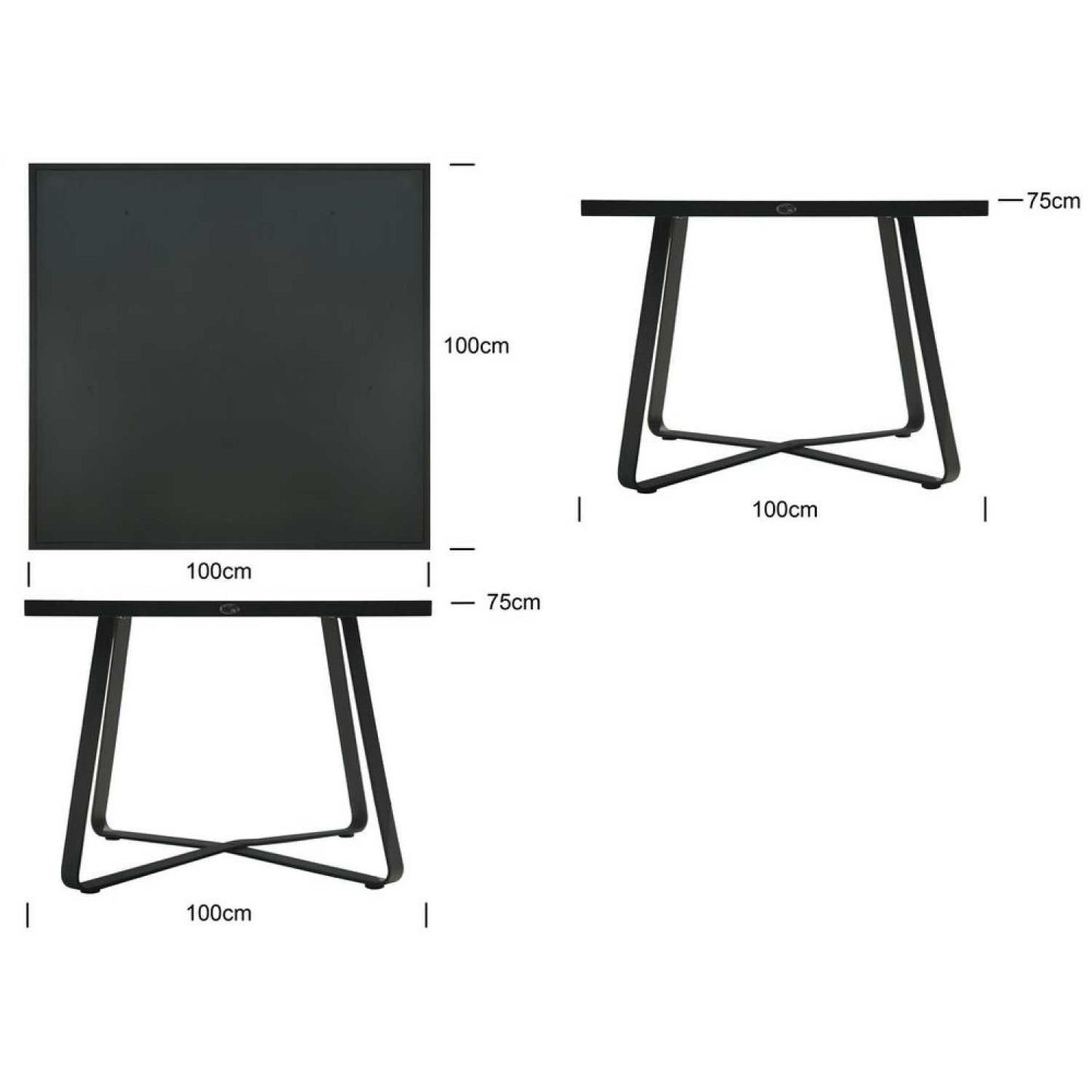 Horizon Square 4 Seat Table - PadioLiving - Horizon Square 4 Seat Table - Outdoor Dining Table - PadioLiving