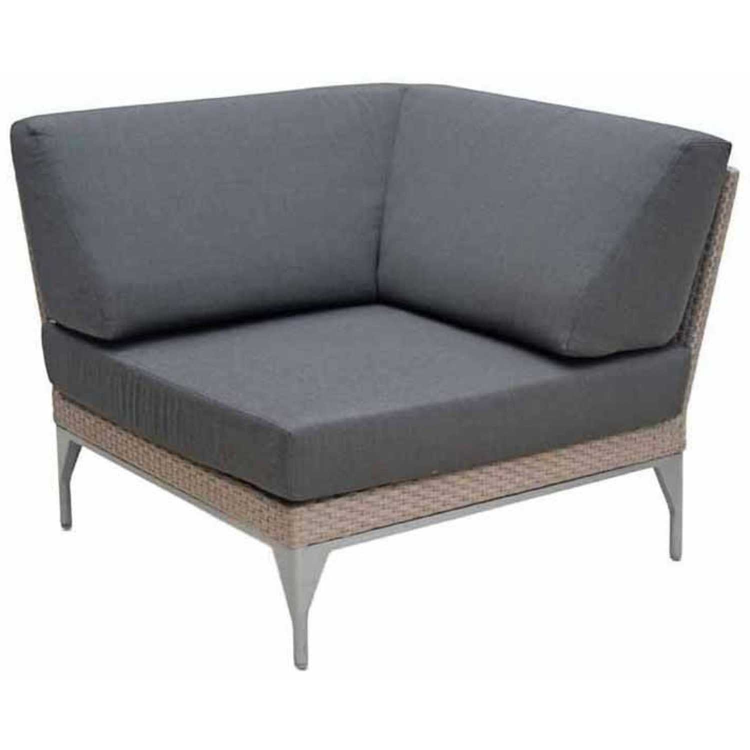 Brafta Silver Walnut Right Arm Module - PadioLiving - Brafta Silver Walnut Right Arm Module - Outdoor Corner Seat - Silver Walnut 10mm Weave - Mineral (£1146) - PadioLiving