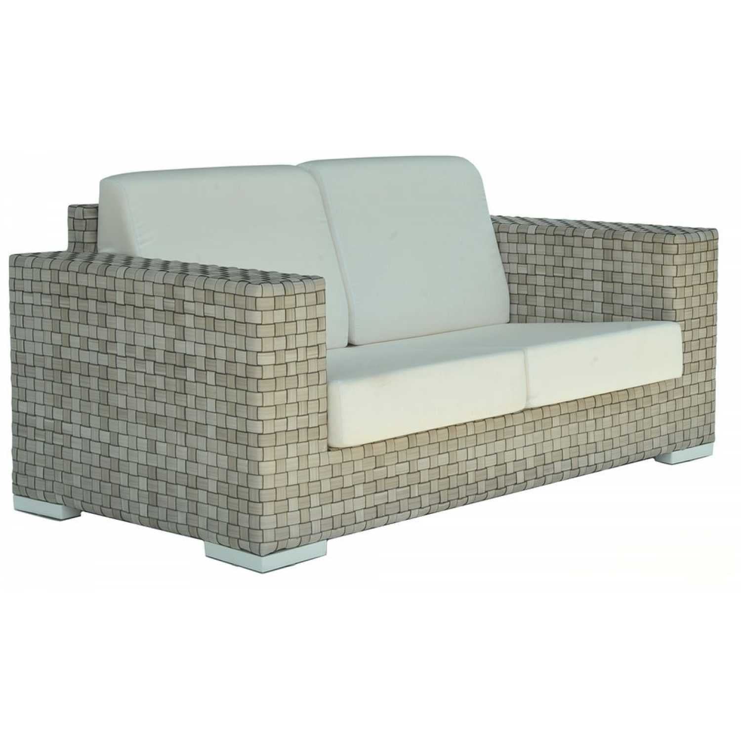 Brando Sea Shell Love Seat - PadioLiving - Brando Sea Shell Love Seat - Outdoor Love Seat - Silver Walnut 30mm Weave-Optik(£2146) - PadioLiving