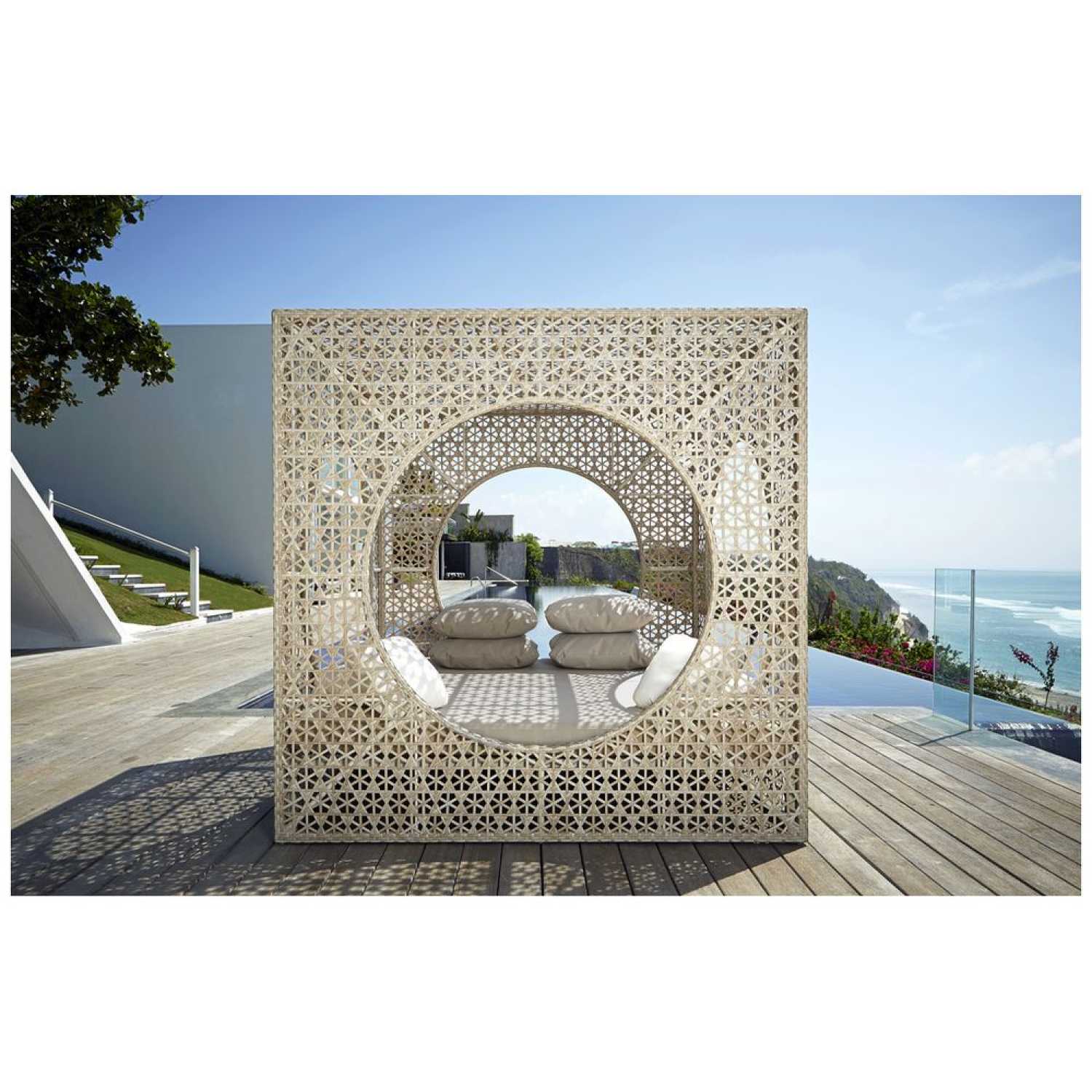 Cube Silver Walnut Daybed - PadioLiving - Cube Silver Walnut Daybed - Outdoor Daybed - PadioLiving