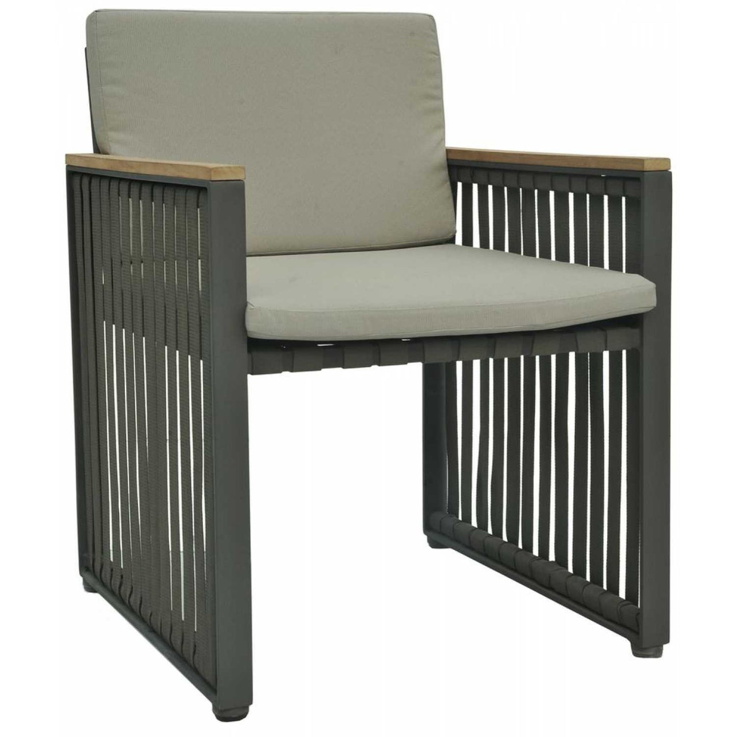 Horizon Dining Chair - PadioLiving - Horizon Dining Chair - Outdoor Dining Chair - Dark Grey 35mm Strap / Metal-Perla (£695) - PadioLiving