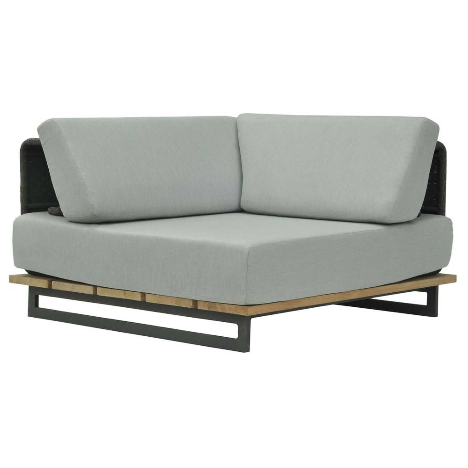 Ona Corner Seat - PadioLiving - Ona Corner Seat - Outdoor Corner Seat - Dark Grey 21mm Strap / Metal-Panama Artic(£2750) - PadioLiving