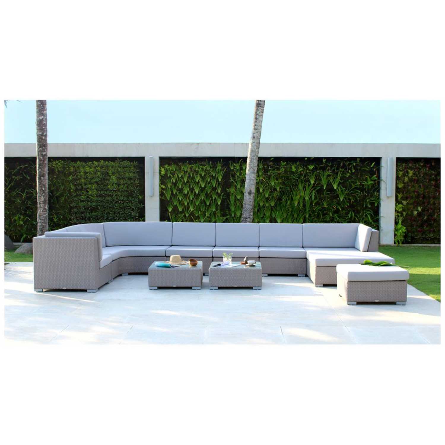 Pacific Silver Walnut Seat - PadioLiving - Pacific Silver Walnut Seat - Outdoor Corner Seat - PadioLiving