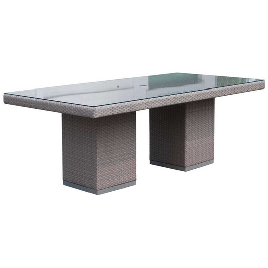 Pacific Silver Walnut Rectangular Dining Table - PadioLiving - Pacific Silver Walnut Rectangular Dining Table - Outdoor Dining Table - Rectangle 6 Seat Table - PadioLiving