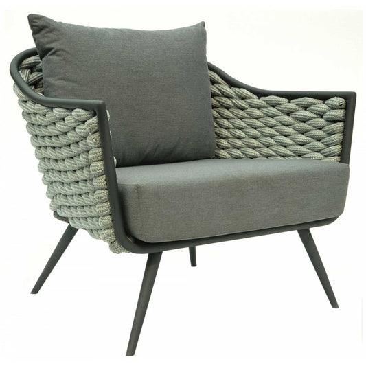 Serpent Arm Chair - PadioLiving - Serpent Arm Chair - Outdoor Arm Chair - Silver Grey 38mm Poly Rope / Metal-Grafito (£1280) - PadioLiving