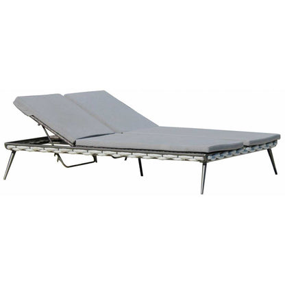 Serpent Double Lounger - PadioLiving - Serpent Double Lounger - Outdoor Lounger - Silver Grey 38mm Poly Rope / Metal-Grafito (£2636) - PadioLiving
