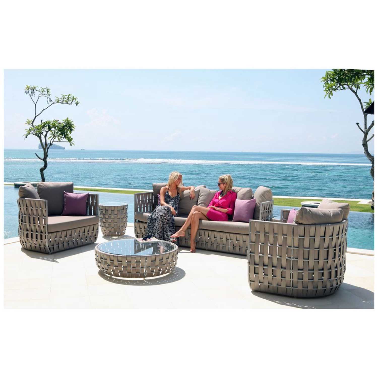 Strips Silver Walnut Arm Chair - PadioLiving - Strips Silver Walnut Arm Chair - Outdoor Arm Chair - PadioLiving