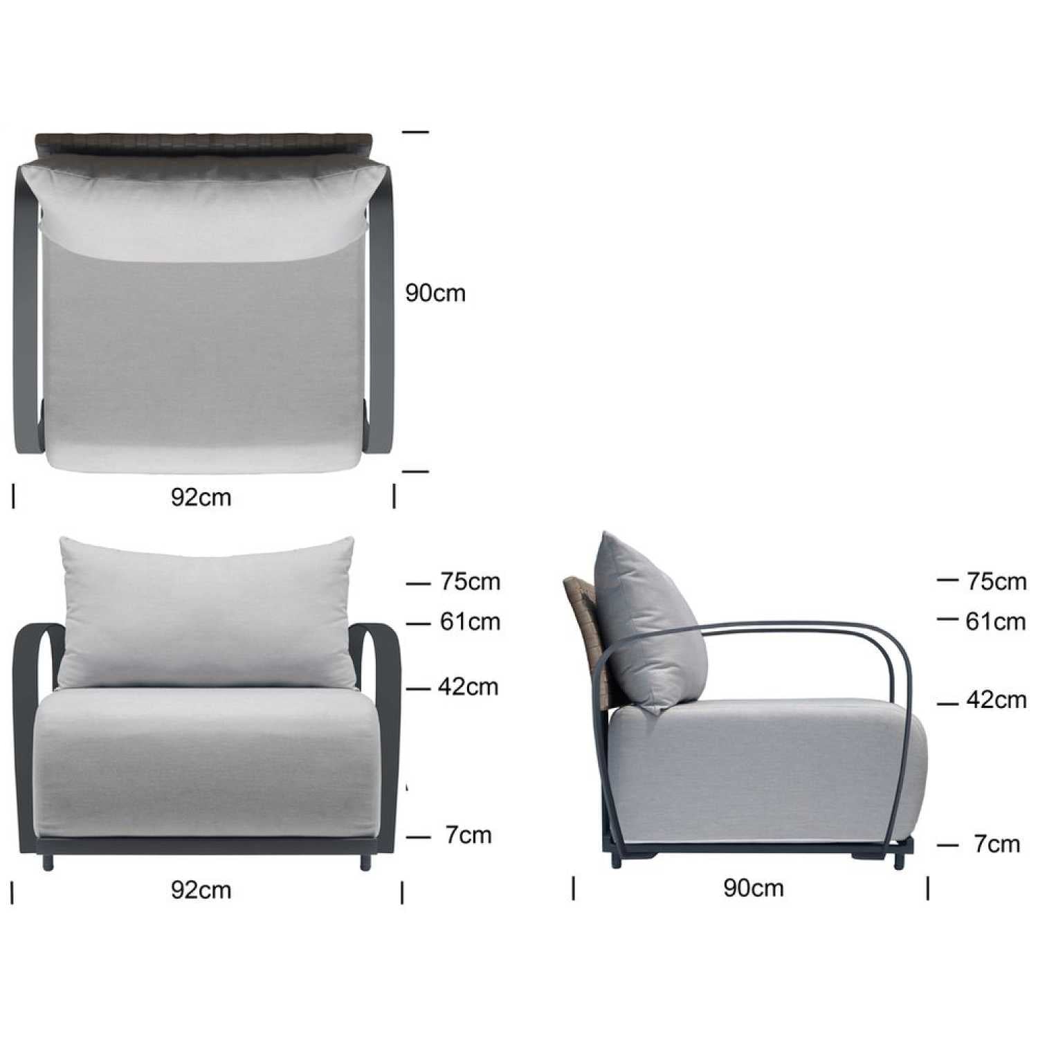 Windsor Carbon Arm Chair - PadioLiving - Windsor Carbon Arm Chair - PadioLiving