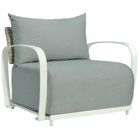 Windsor White Arm Chair - PadioLiving - Windsor White Arm Chair - Outdoor Arm Chair - Sea Shell 30mm Weave- Panama Artic (£1262) - PadioLiving