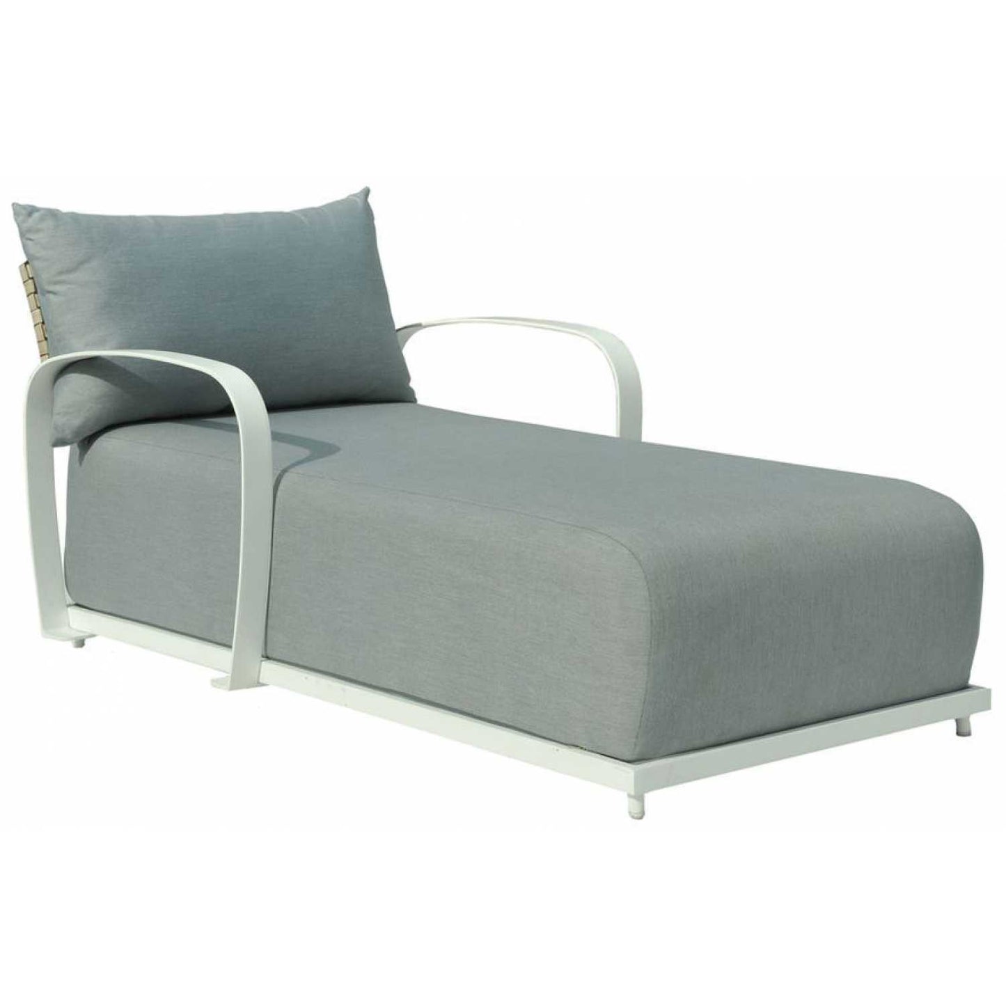 Windsor White Chaise - PadioLiving - Windsor White Chaise - Outdoor Chaise - Sea Shell 30mm Weave- Panama Artic (£1567) - PadioLiving