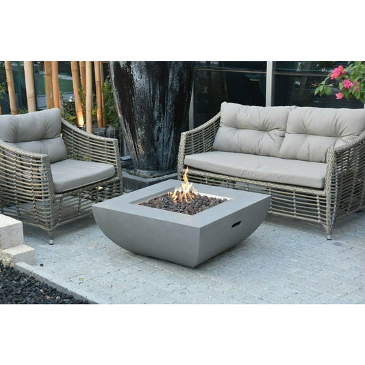 Elementi Westport Fire Pit for Liquid Propane Gas or Natural Gas in Light Grey (Includes PVC Cover) - PadioLiving - Elementi Westport Fire Pit for Liquid Propane Gas or Natural Gas in Light Grey (Includes PVC Cover) - Fire Pit - PadioLiving