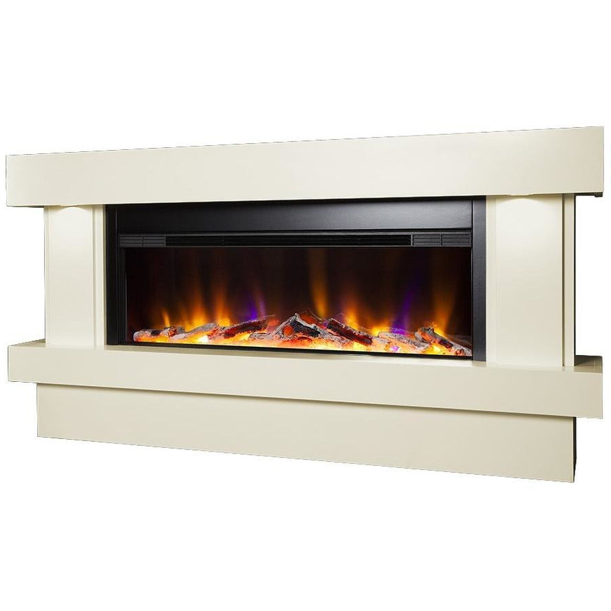 Celsi Ultiflame VR Orbital Illumia 33" Electric Fireplace Suite - Smooth Cream - PadioLiving - Celsi Ultiflame VR Orbital Illumia 33" Electric Fireplace Suite - Smooth Cream - Electric Fires - PadioLiving