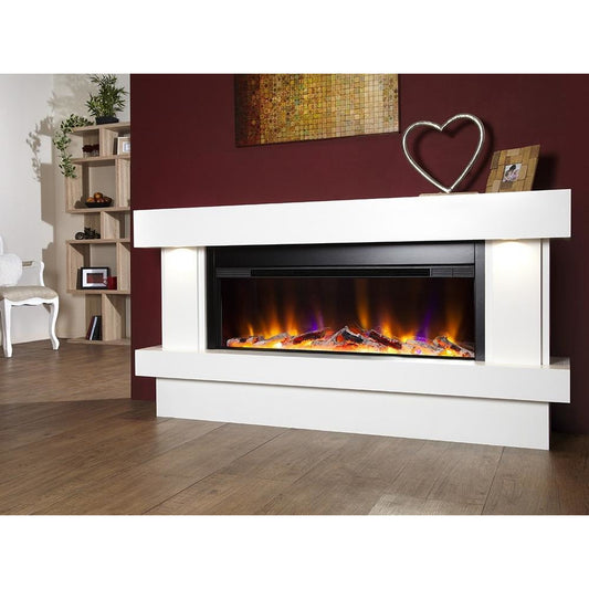 Celsi Ultiflame VR Orbital Illumia 33" Electric Fireplace Suite - Smooth White - PadioLiving - Celsi Ultiflame VR Orbital Illumia 33" Electric Fireplace Suite - Smooth White - Electric Fires - PadioLiving