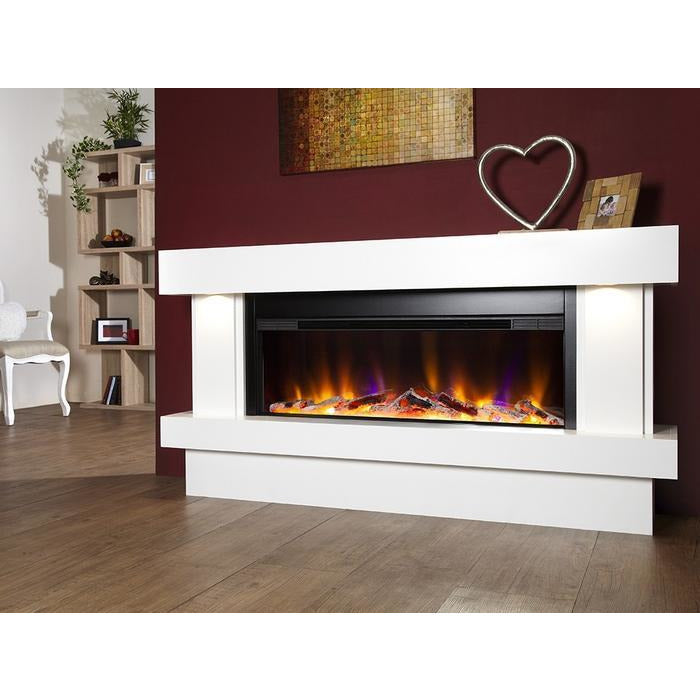 Celsi Electriflame VR Orbital Illumia Electric Fireplace Suite - Smooth White - PadioLiving - Celsi Electriflame VR Orbital Illumia Electric Fireplace Suite - Smooth White - Electric Fires - PadioLiving