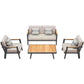 Emoti Double Sofa & Coffee Table Set - PadioLiving - Emoti Double Sofa & Coffee Table Set - Outdoor Sofa and Coffee Table Set - PadioLiving