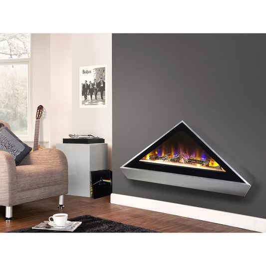 Celsi Electriflame VR Louvre Wall Mounted Fire - Silver - PadioLiving - Celsi Electriflame VR Louvre Wall Mounted Fire - Silver - Electric Fires - PadioLiving