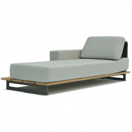 Ona Left Chaise - PadioLiving - Ona Left Chaise - Outdoor Chaise - Dark Grey 21mm Strap / Metal-Panama Cloud(£2401) - PadioLiving