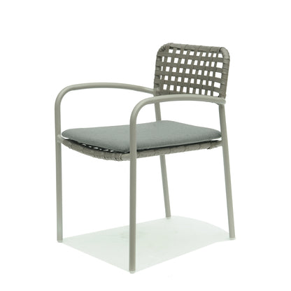 Catania Carbon Dining Chair - PadioLiving - Catania Carbon Dining Chair - Outdoor Dining Chair - Dark Grey 21mm Strap / Metal-Perla(£262) - PadioLiving