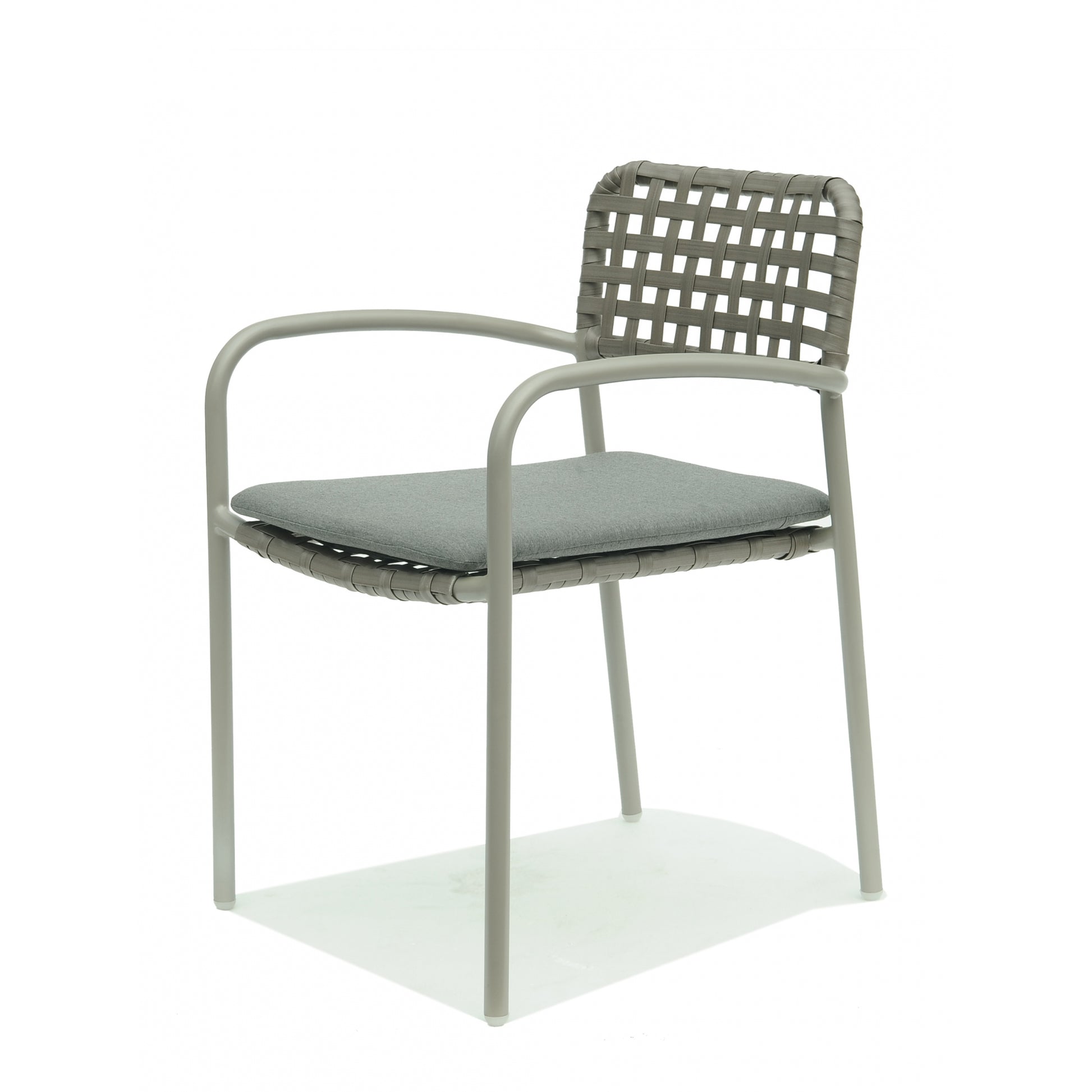 Catania Silver Walnut Dining Chair - PadioLiving - Catania Silver Walnut Dining Chair - Outdoor Dining Chair - Dark Grey 21mm Strap / Metal-Perla(£262) - PadioLiving
