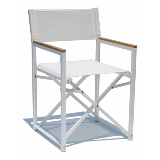 Venice White Folding Dining Chair - PadioLiving - Venice White Folding Dining Chair - Outdoor Dining Chair - PadioLiving