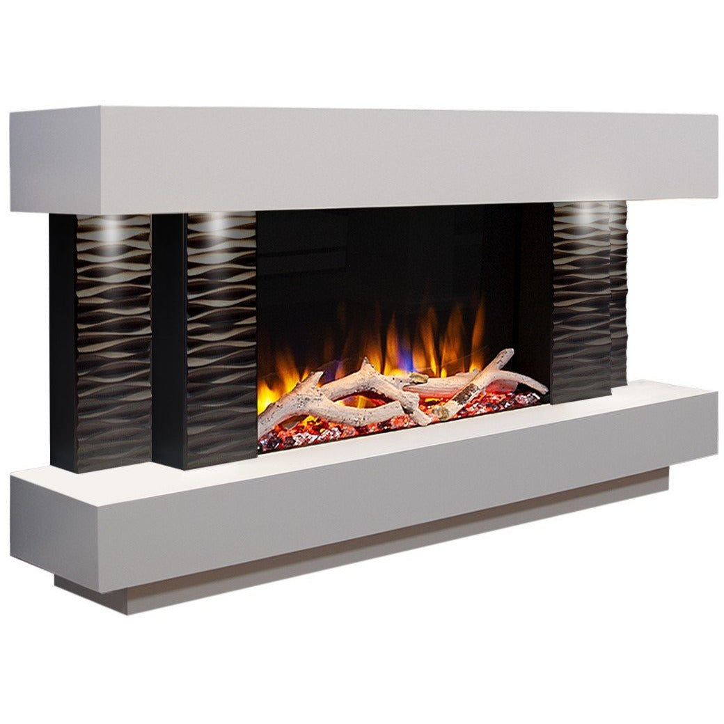 Celsi Ultiflame VR Gemma Illumia 600 - Textured Black & White - PadioLiving - Celsi Ultiflame VR Gemma Illumia 600 - Textured Black & White - Electric Fires - PadioLiving