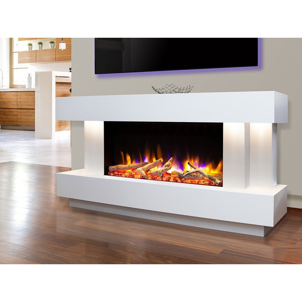 Celsi Ultiflame VR Gemma Illumia 800 - Smooth White - PadioLiving - Celsi Ultiflame VR Gemma Illumia 800 - Smooth White - Electric Fires - PadioLiving