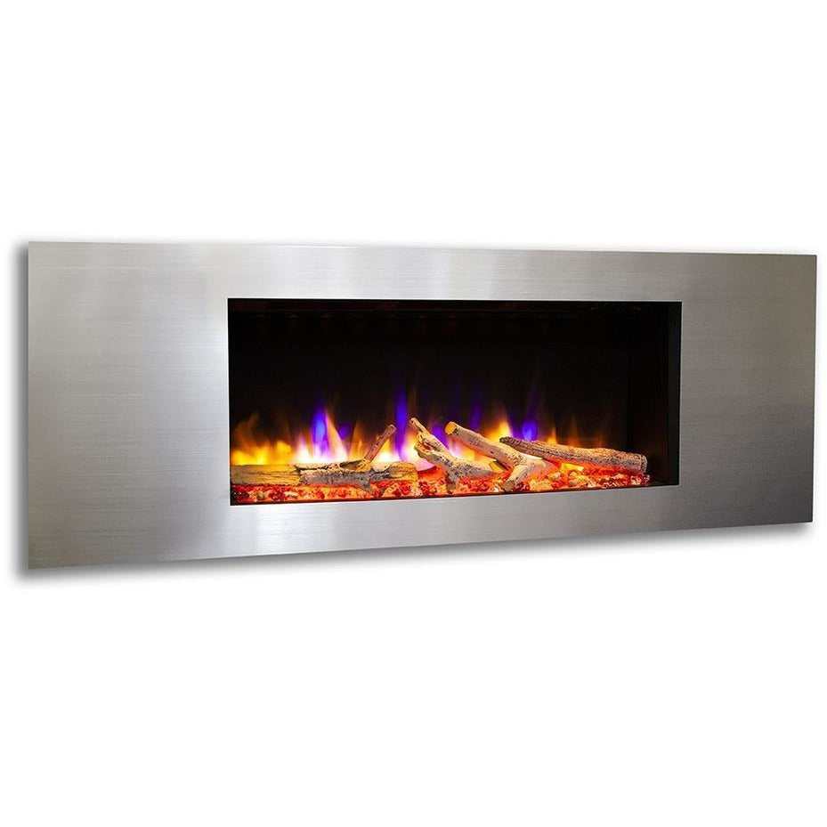 Celsi Ultiflame VR Metz 33" Wall Mounted Electric Fire - Silver - PadioLiving - Celsi Ultiflame VR Metz 33" Wall Mounted Electric Fire - Silver - Electric Fires - PadioLiving