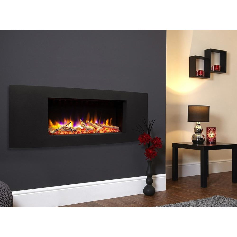Celsi Ultiflame VR Vichy 33" Wall Mounted Electric Fire - Black - PadioLiving - Celsi Ultiflame VR Vichy 33" Wall Mounted Electric Fire - Black - Electric Fires - PadioLiving